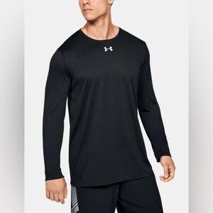 NWT Under Armour Men's Locker 2.0 Long Sleeve Shirt Black | Silver Large